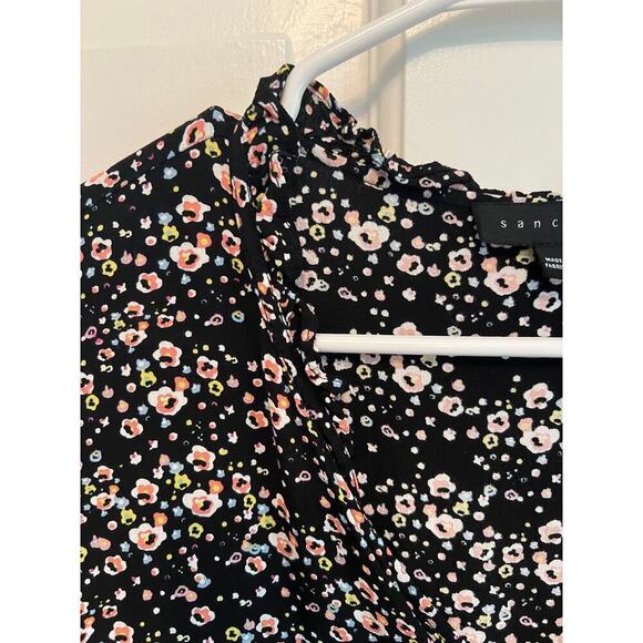 Sactuary Women's XS Ditsy Floral Print Black Pink Long Sleeve Shirt Blouse - Picture 6 of 13